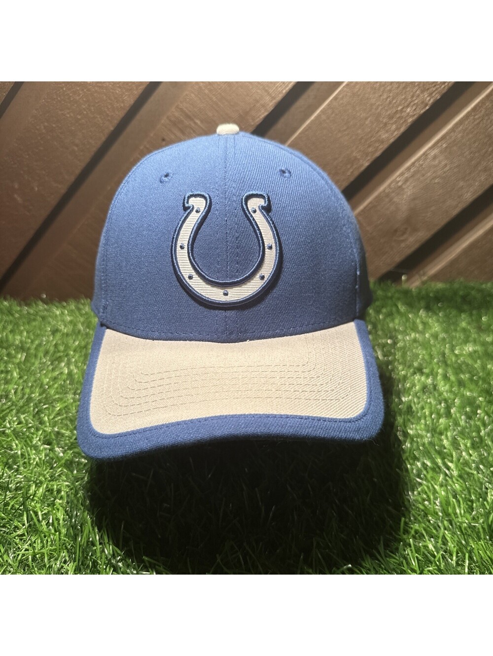New Era 39THIRTY Indianapolis Colts Hat Cap Blue White Stretch Fit Size M/L NFL